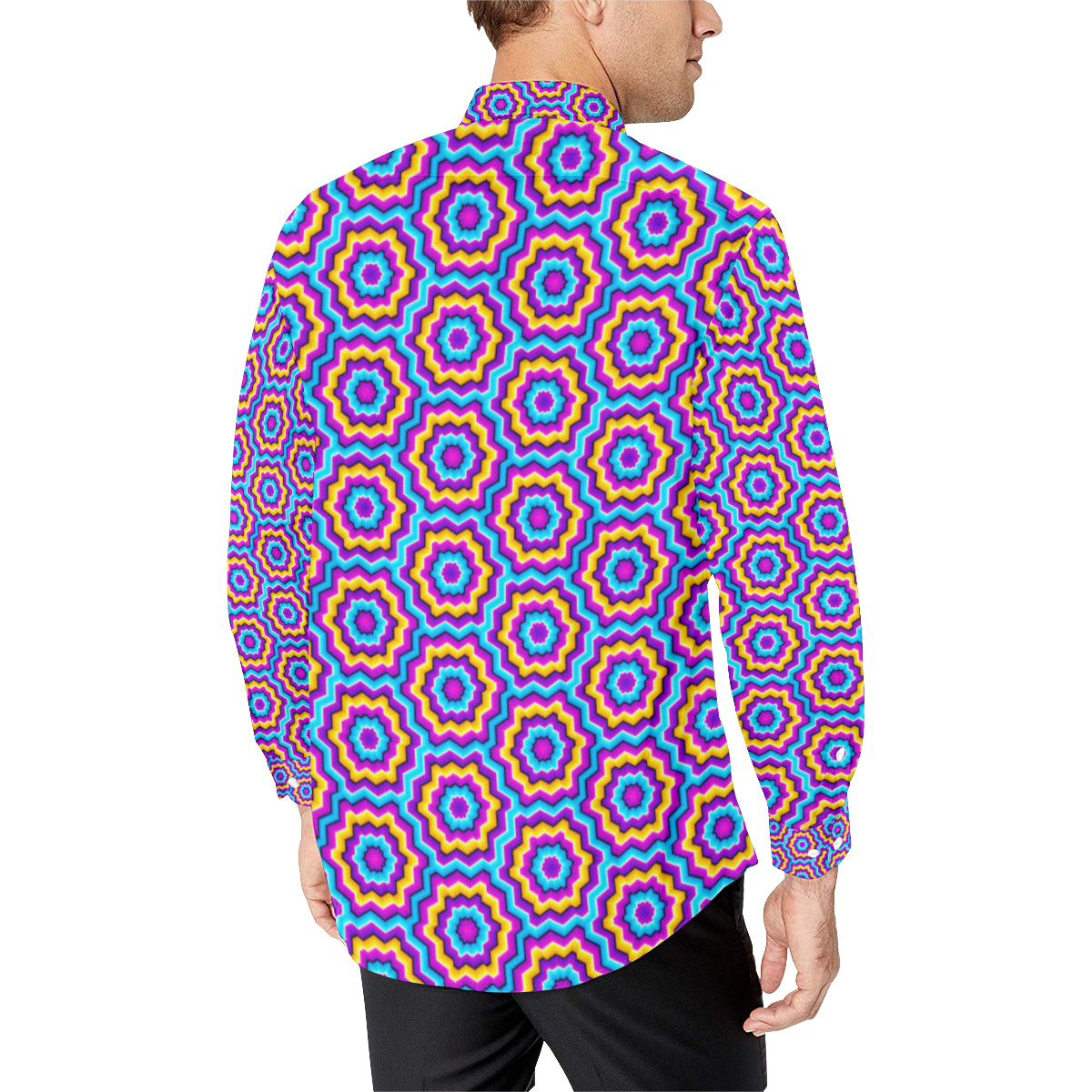 Optical illusion Techno Movement Men's Long Sleeve Shirt