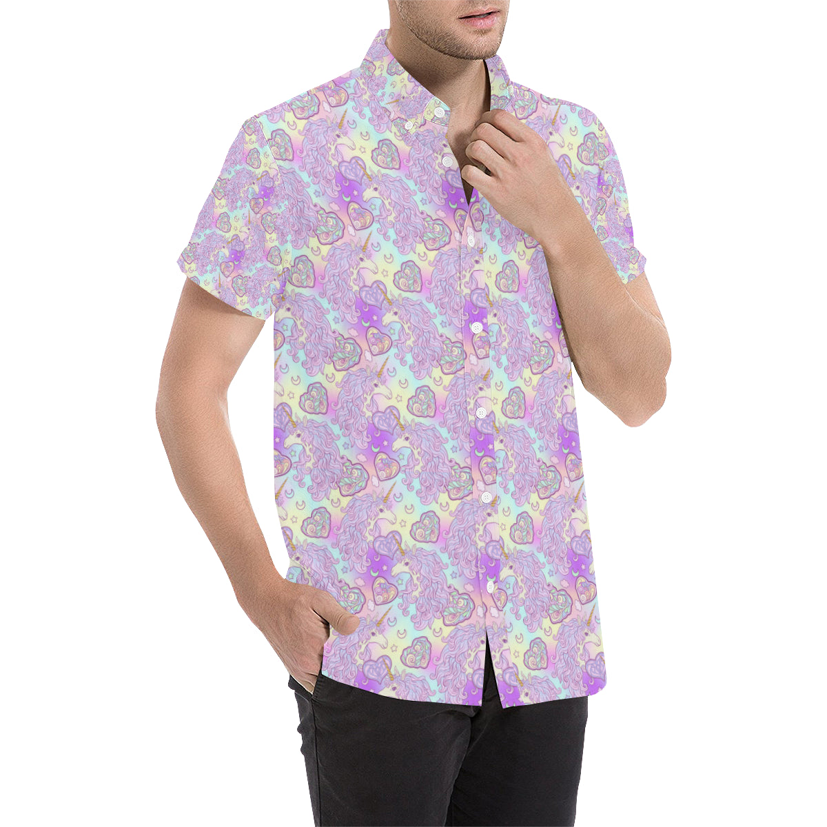 copy Men's Short Sleeve Button Up Shirt