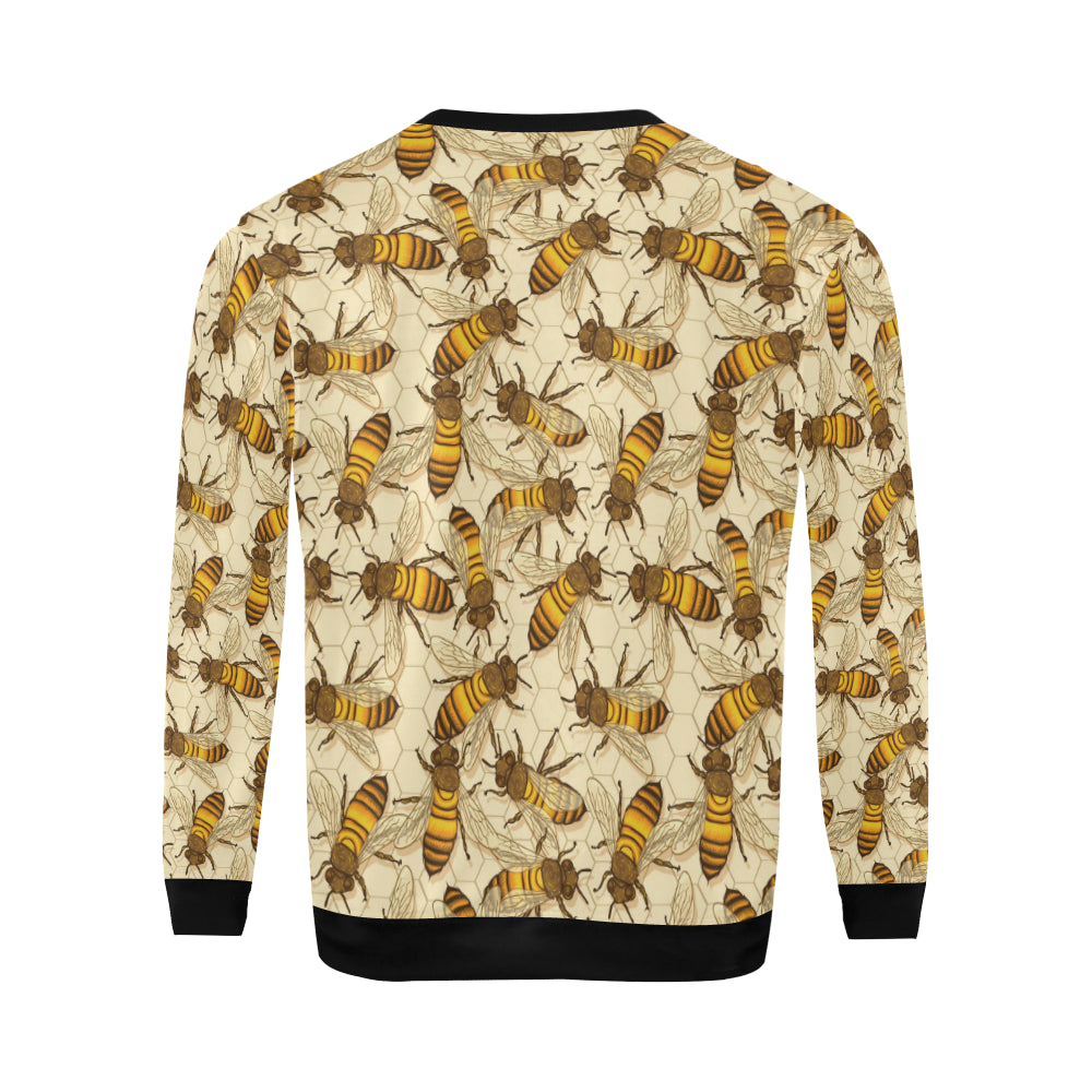 Bee Pattern Print Design BEE05 Men Long Sleeve Sweatshirt