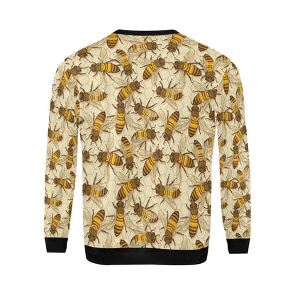 Bee Pattern Print Design BEE05 Men Long Sleeve Sweatshirt