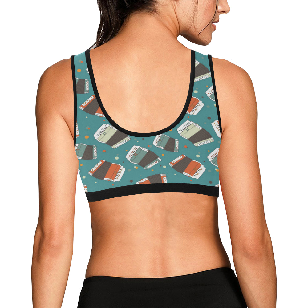 Accordion Pattern Print Design 02 Sports Bra