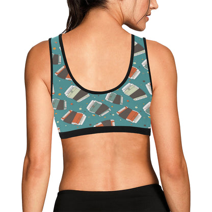 Accordion Pattern Print Design 02 Sports Bra