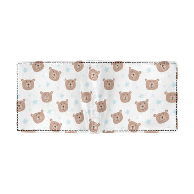 Bear Pattern Print Design BE02 Men's ID Card Wallet