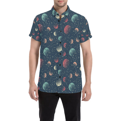 Cosmic Pattern Print Design 04 Men's Short Sleeve Button Up Shirt