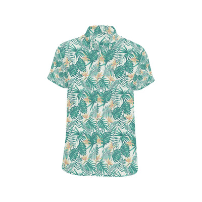 Bird Of Paradise Pattern Print Design 05 Men's Short Sleeve Button Up Shirt