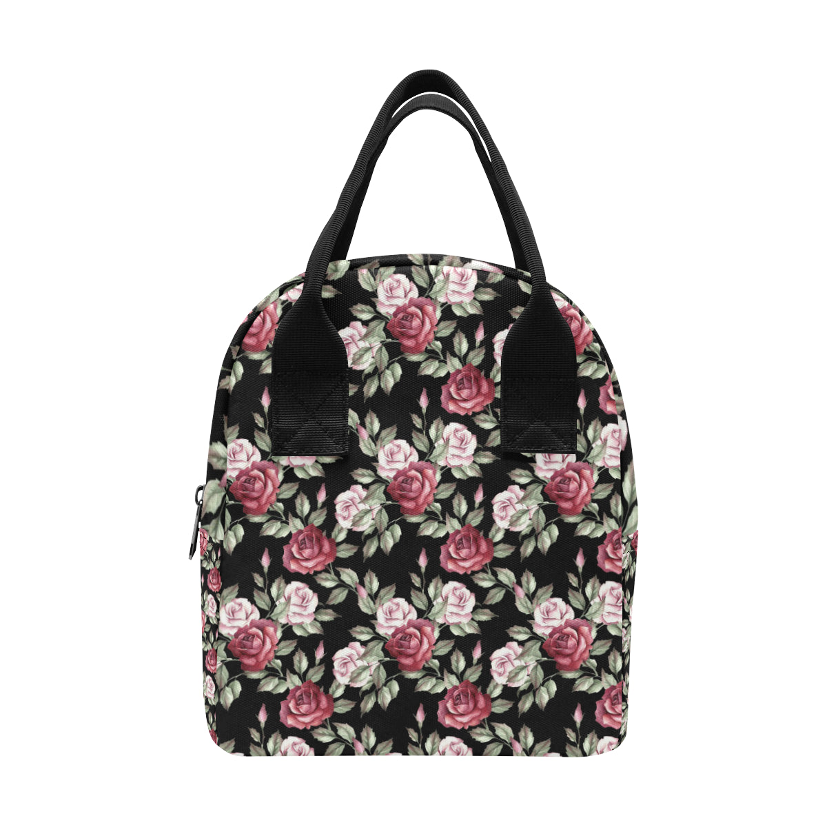 Rose Red Pink Pattern Print Design RO03 Insulated Lunch Bag