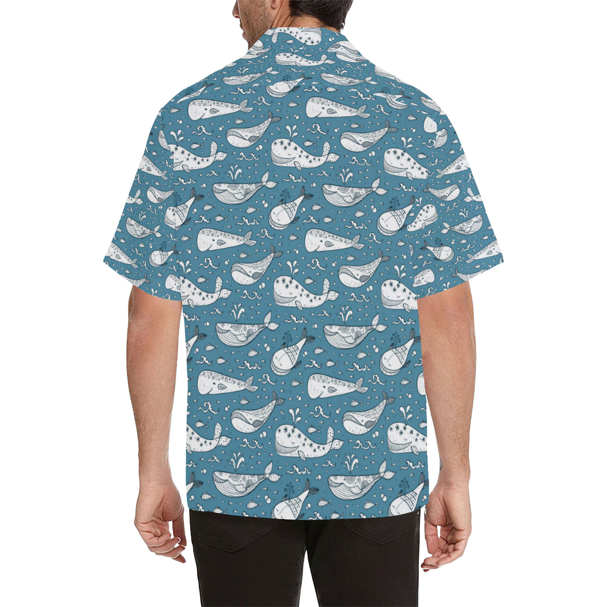 Humpback Whale Pattern Print Design 03 Men's Hawaiian Shirt