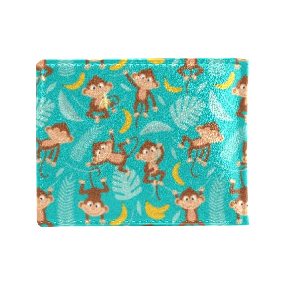 Monkey Happy Design Themed Print Men's ID Card Wallet