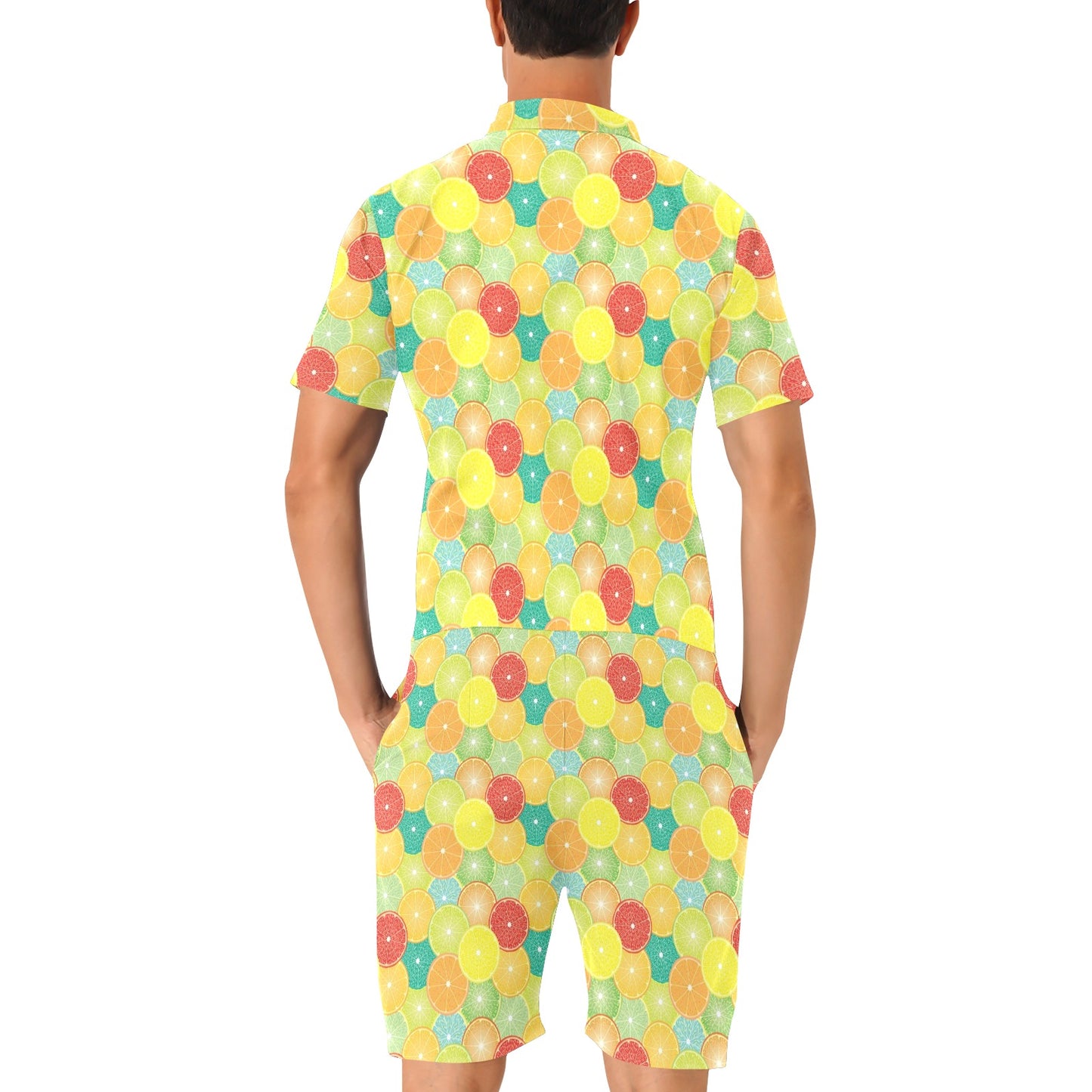 Citrus Pattern Print Design 01 Men's Romper