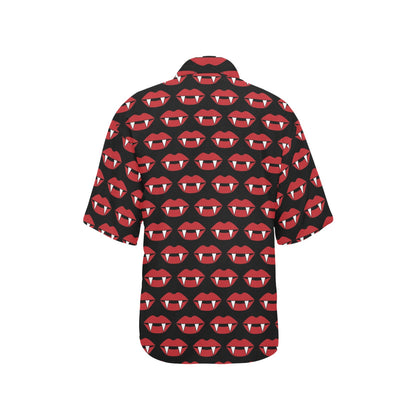 Vampire Lips Print Design LKS302 Women's Hawaiian Shirt