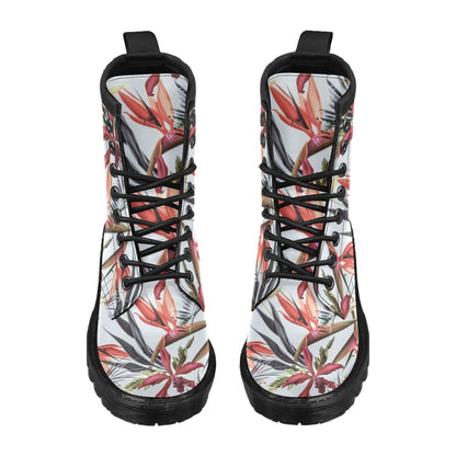 Tropical Flower Pattern Print Design TF021 Women's Boots