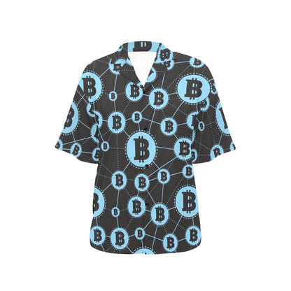 Cryptocurrency Pattern Print Design 02 Women's Hawaiian Shirt