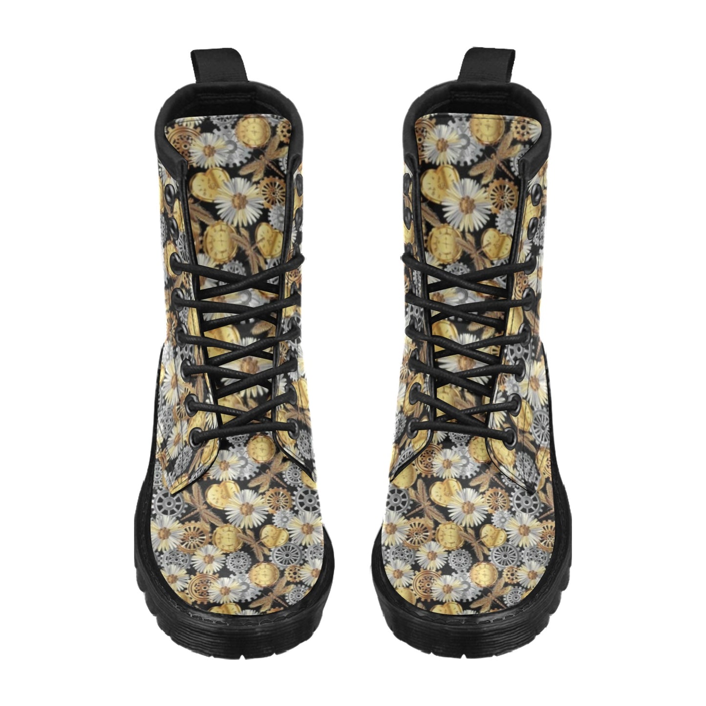 Steampunk Dragonfly Print Design LKS302 Women's Boots