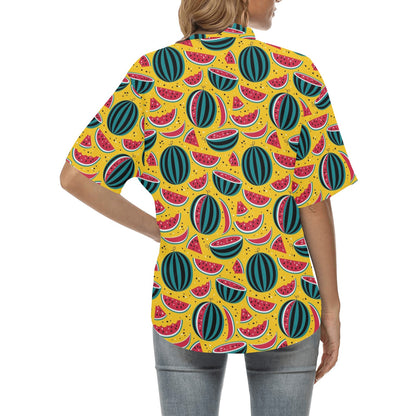 Watermelon Pattern Print Design WM02 Women's Hawaiian Shirt