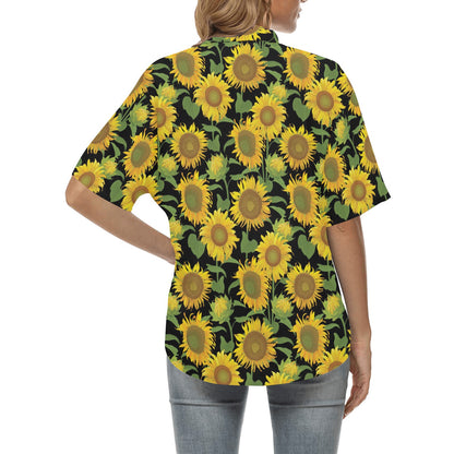 Sunflower Print Design LKS302 Women's Hawaiian Shirt
