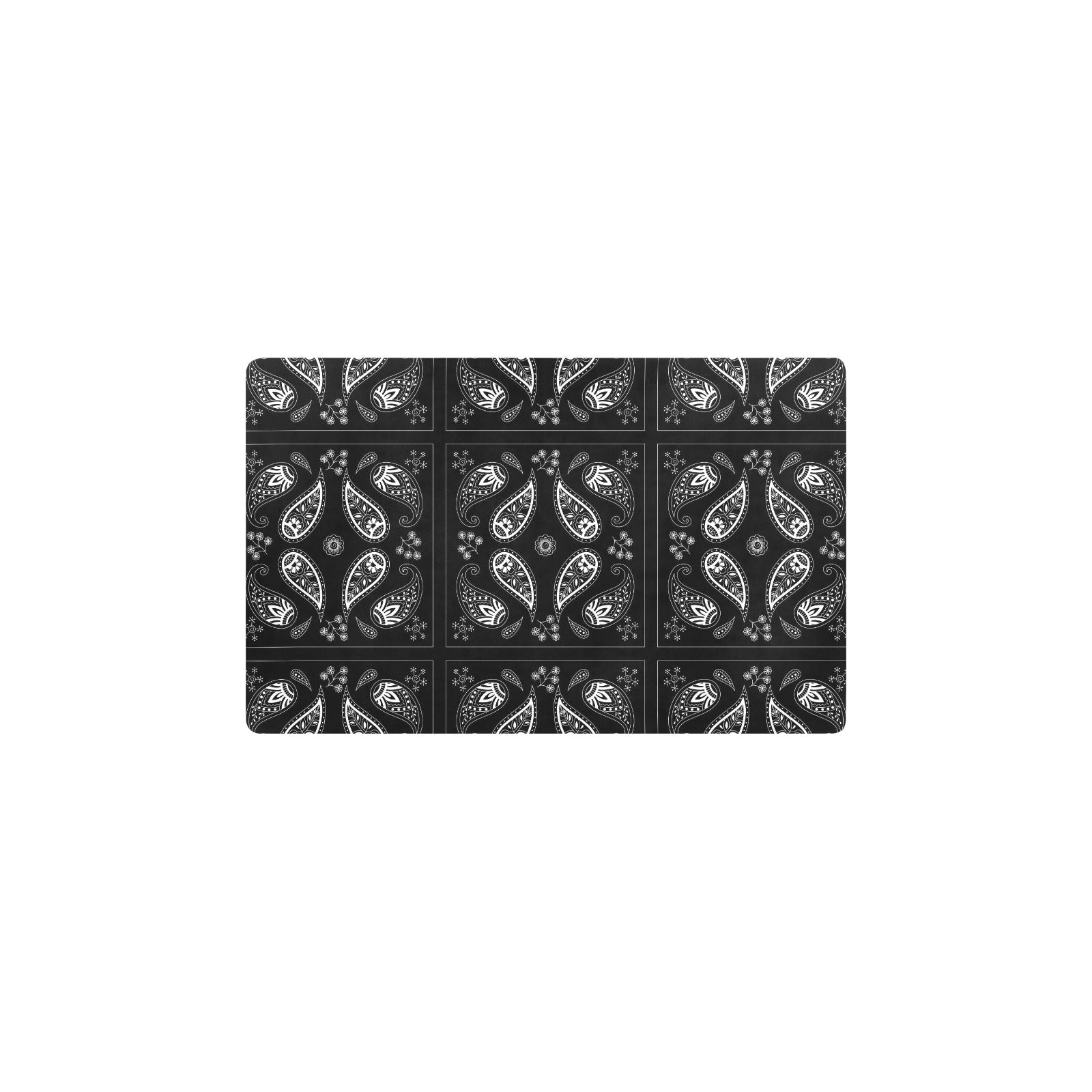 Bandana Paisley Black Print Design LKS308 Kitchen Mat