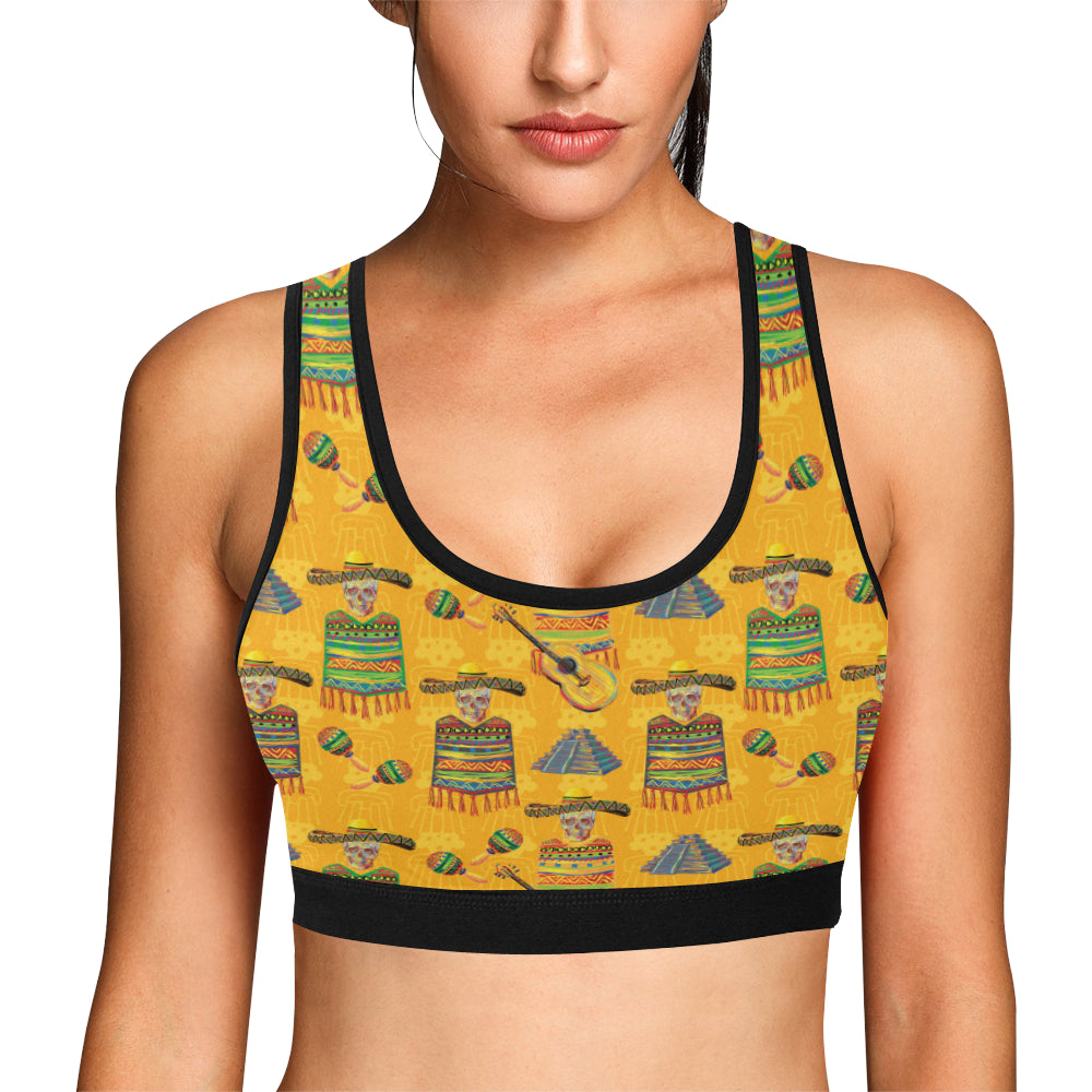 Maracas Mexican Style Pattern Print Design 02 Sports Bra