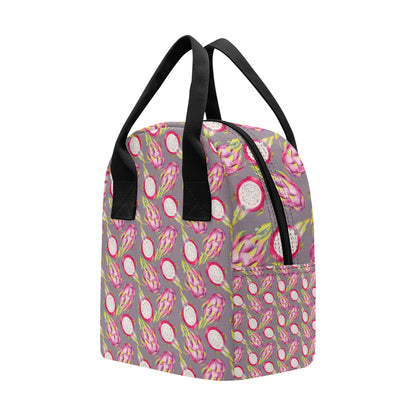 Dragonfruit Pattern Print Design DF03 Insulated Lunch Bag