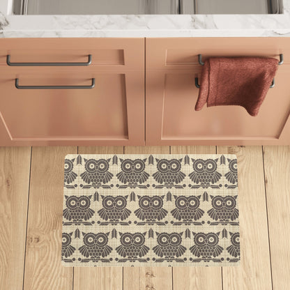 Owl Pattern Print Design A01 Kitchen Mat