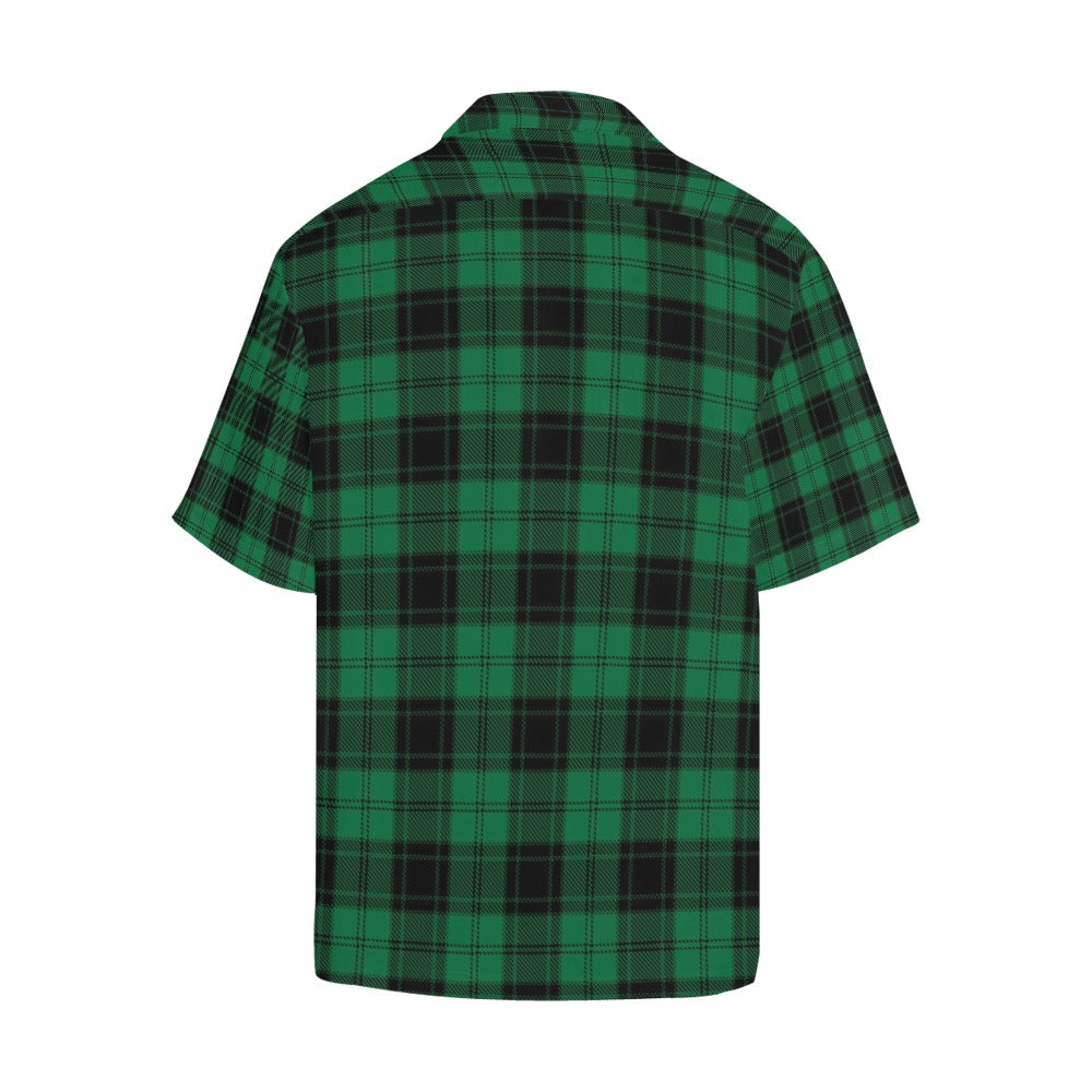 Tartan Green Print Design LKS302 Men's Hawaiian Shirt