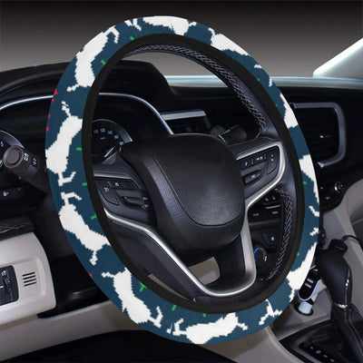 Reindeer Pattern Print Design 03 Steering Wheel Cover with Elastic Edge