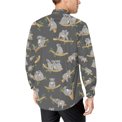 Koala Pattern Print Design 07 Men's Long Sleeve Shirt