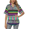 Animal Skin Aztec Rainbow Women's Hawaiian Shirt