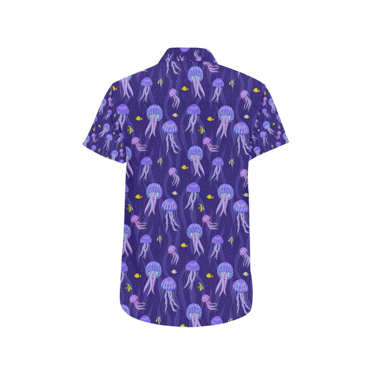Jellyfish Style Print Men's Short Sleeve Button Up Shirt