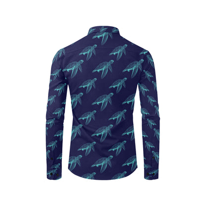 Sea Turtle Pattern Print Design T04 Men's Long Sleeve Shirt