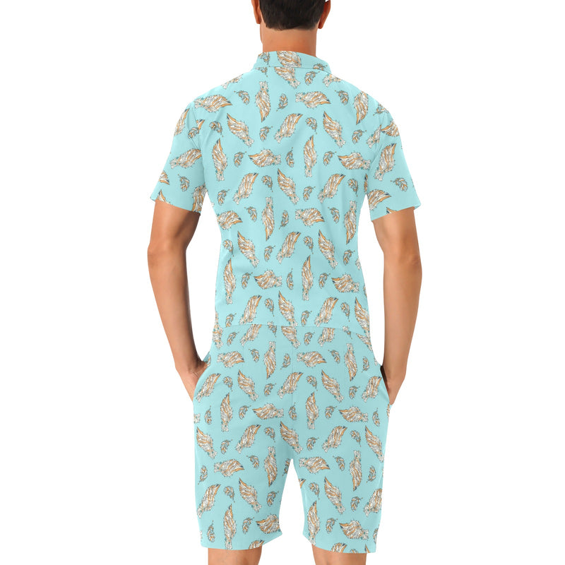 Angel Wings Pattern Print Design 03 Men's Romper