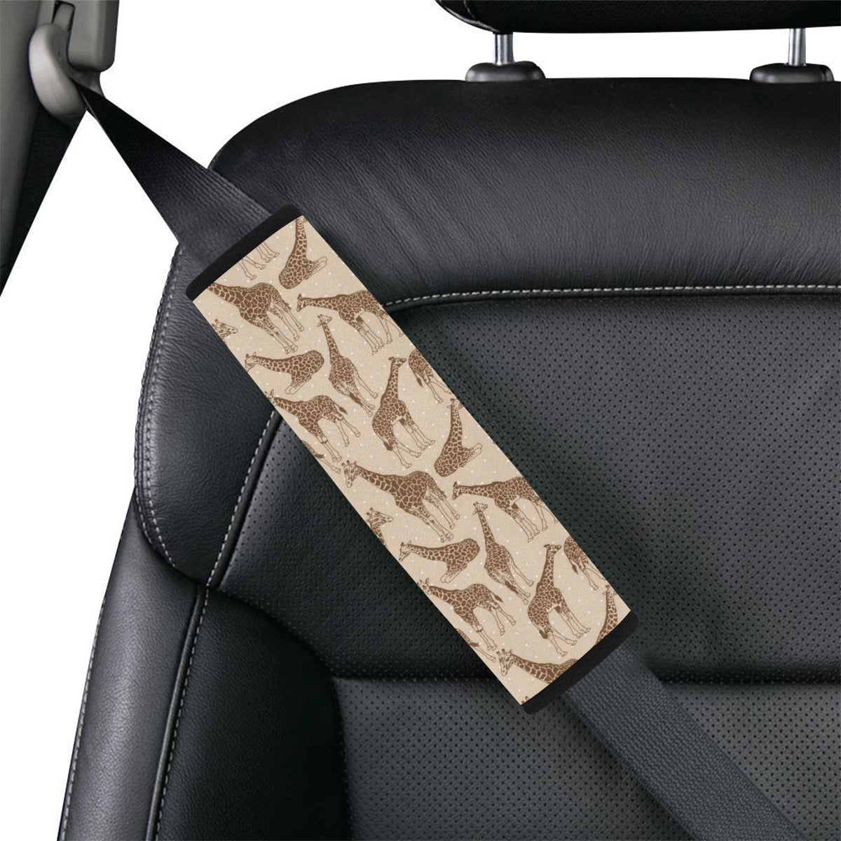 Giraffe Pattern Design Print Car Seat Belt Cover