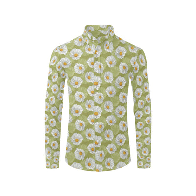 Daisy Pattern Print Design DS06 Men's Long Sleeve Shirt