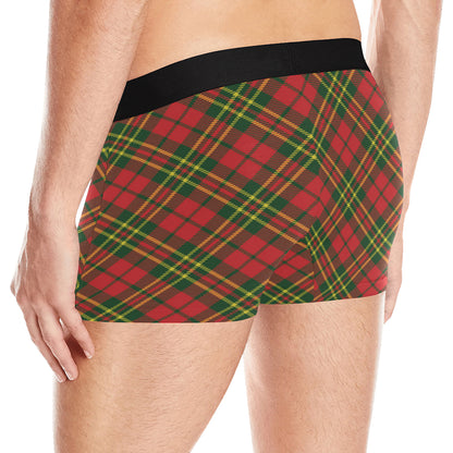 Plaid Holiday Pattern Print Design A01 Men's Boxer Briefs