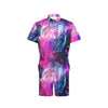 Galaxy Night Purple Space Print Men's Romper