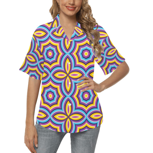 Optical illusion Pattern Print Design A03 Women's Hawaiian Shirt