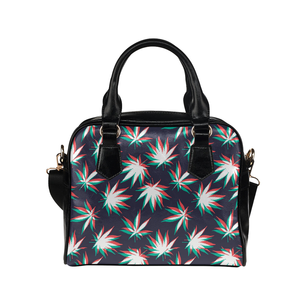 Pot Leaf Pattern Print Design A01 Shoulder Handbag