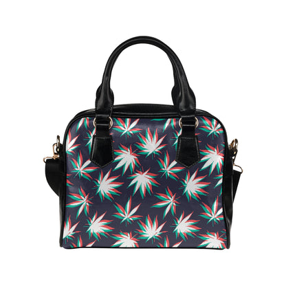 Pot Leaf Pattern Print Design A01 Shoulder Handbag