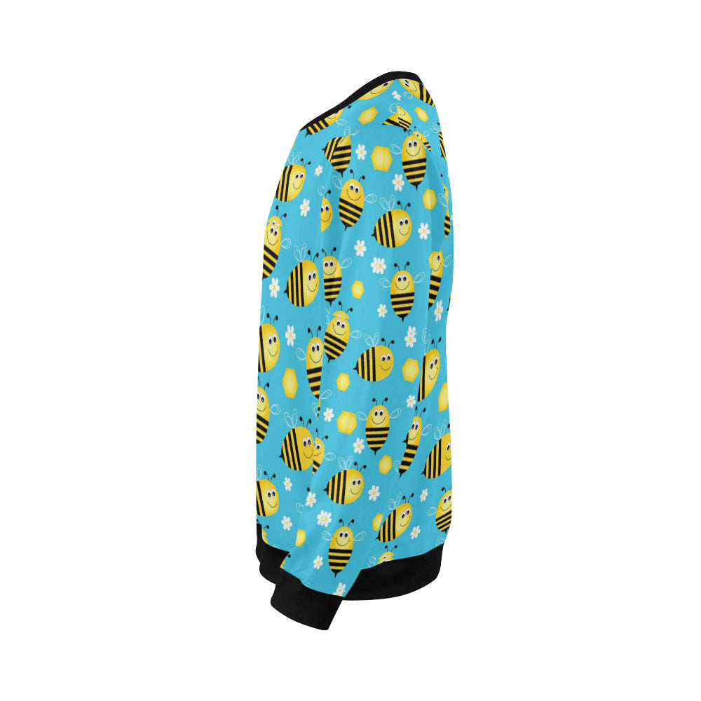Bee Pattern Print Design BEE06 Men Long Sleeve Sweatshirt