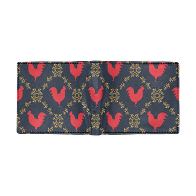 Rooster Pattern Print Design A02 Men's ID Card Wallet