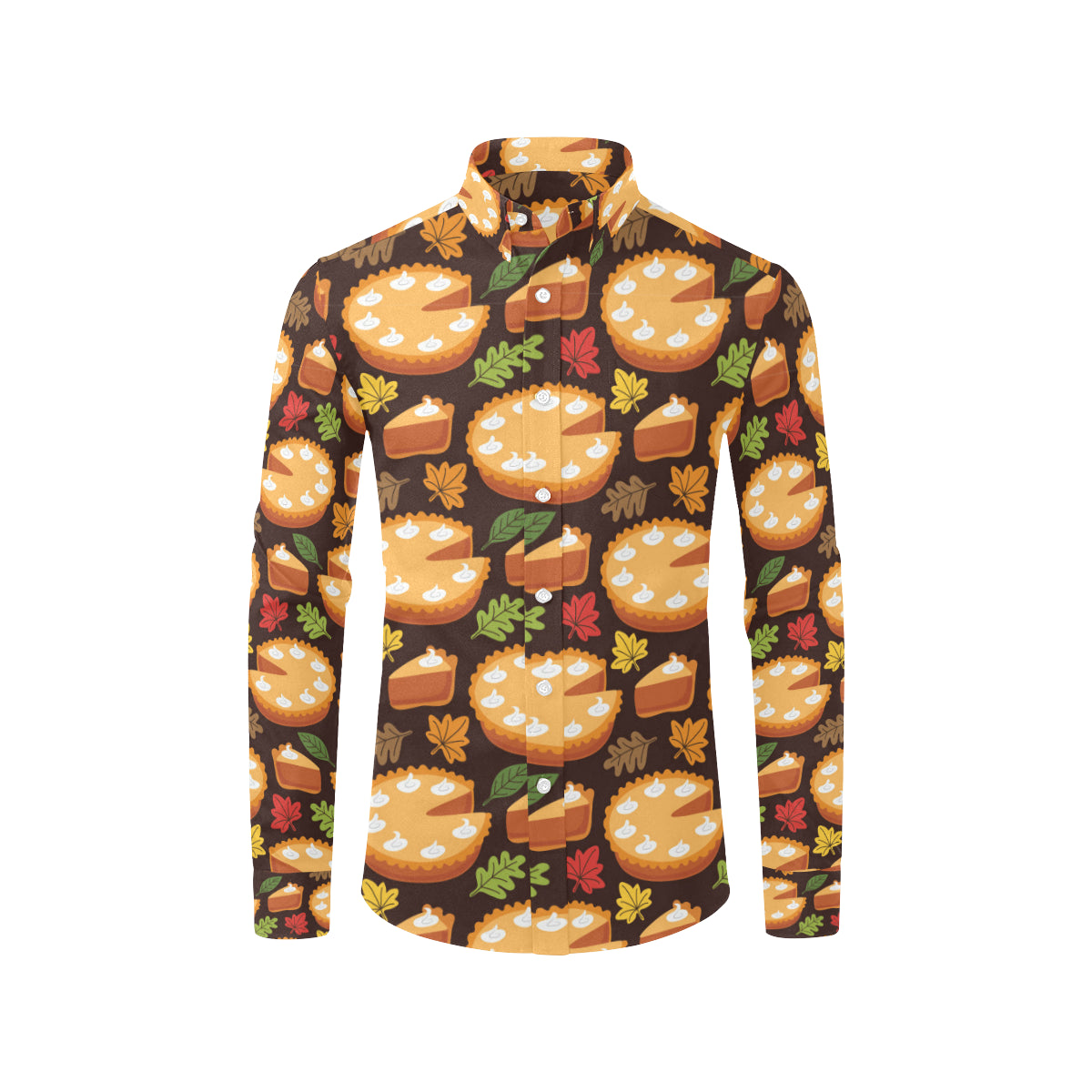 Pie Pattern Print Design A03 Men's Long Sleeve Shirt