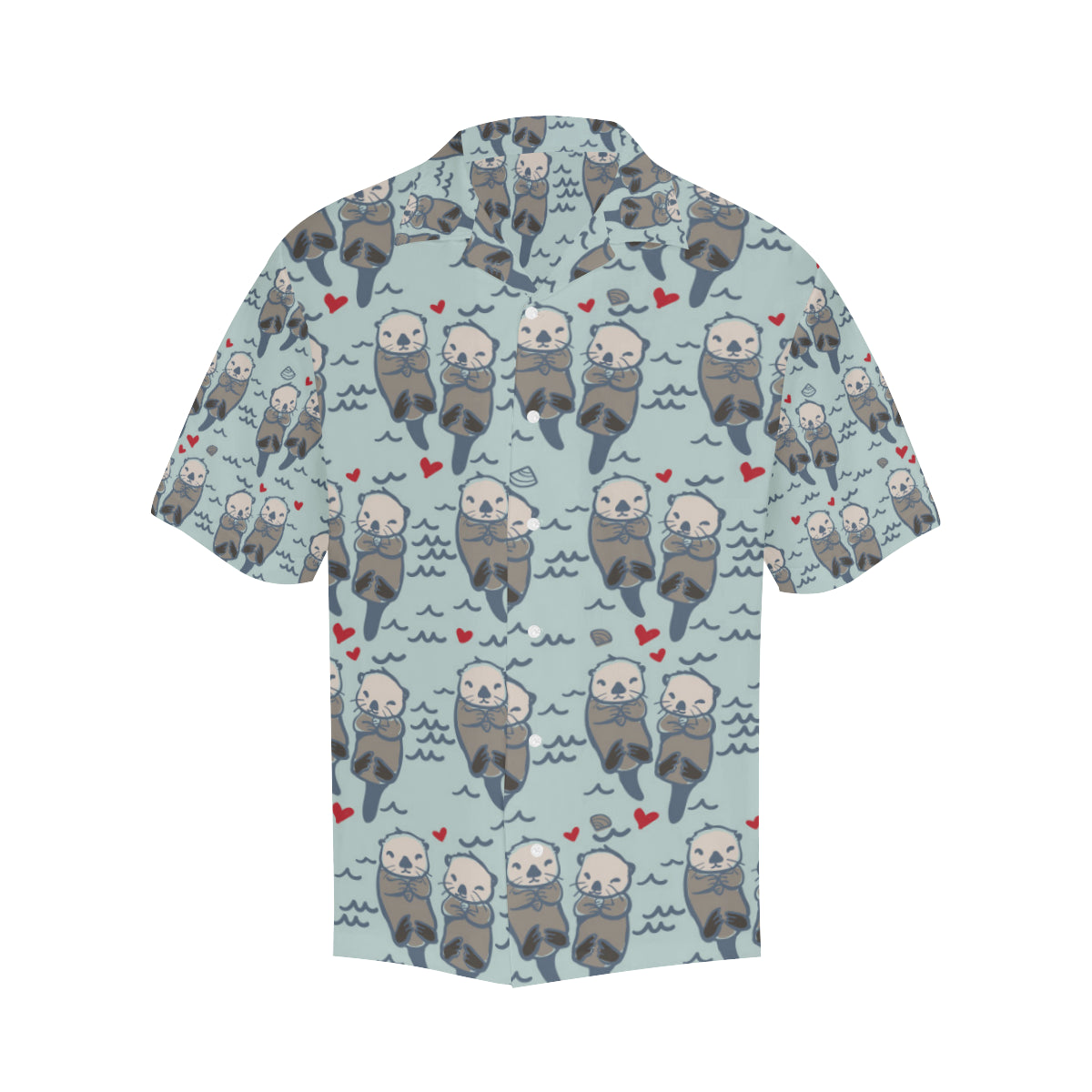 Sea Otter Pattern Print Design 03 Men's Hawaiian Shirt