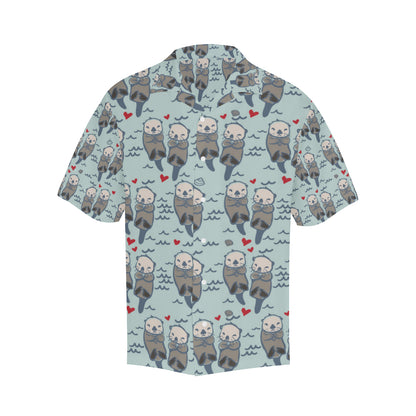 Sea Otter Pattern Print Design 03 Men's Hawaiian Shirt