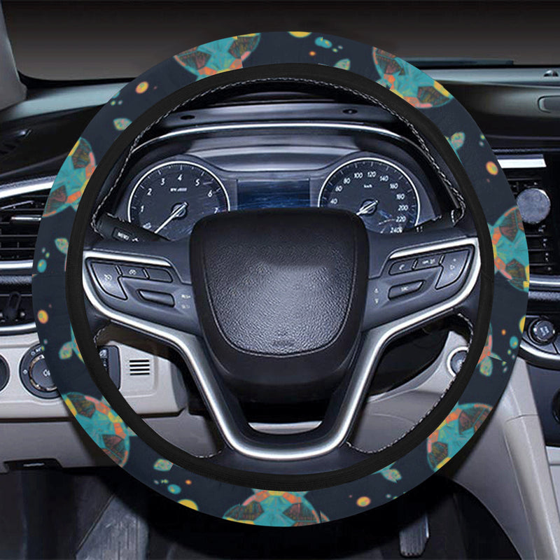 Sea Turtle Colorful with bubble Print Steering Wheel Cover with Elastic Edge