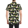 Alpaca Cactus Pattern Print Design 07 Men's Short Sleeve Button Up Shirt