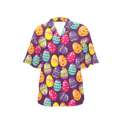 Easter Eggs Pattern Print Design RB04 Women's Hawaiian Shirt