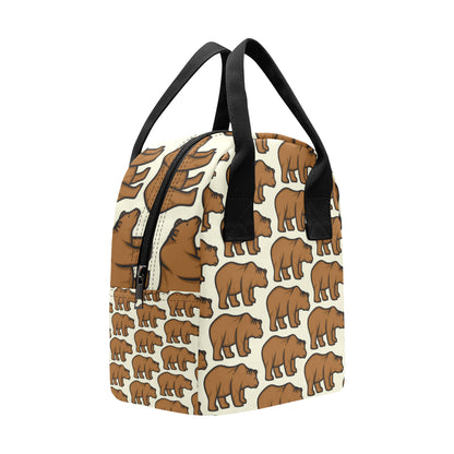 Bear Pattern Print Design BE05 Insulated Lunch Bag
