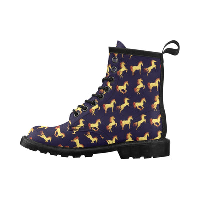 Gold Horse Pattern Women's Boots