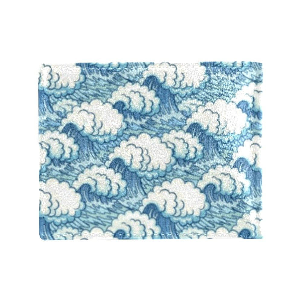 Wave Japan Style Print Design LKS304 Men's ID Card Wallet