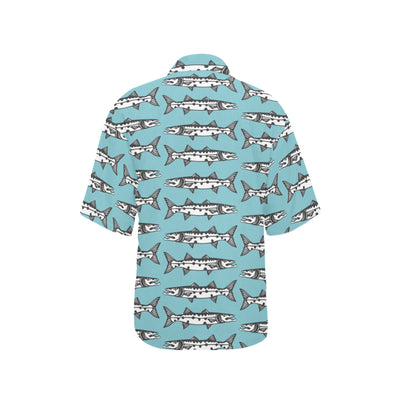 Barracuda Pattern Print Design 03 Women's Hawaiian Shirt