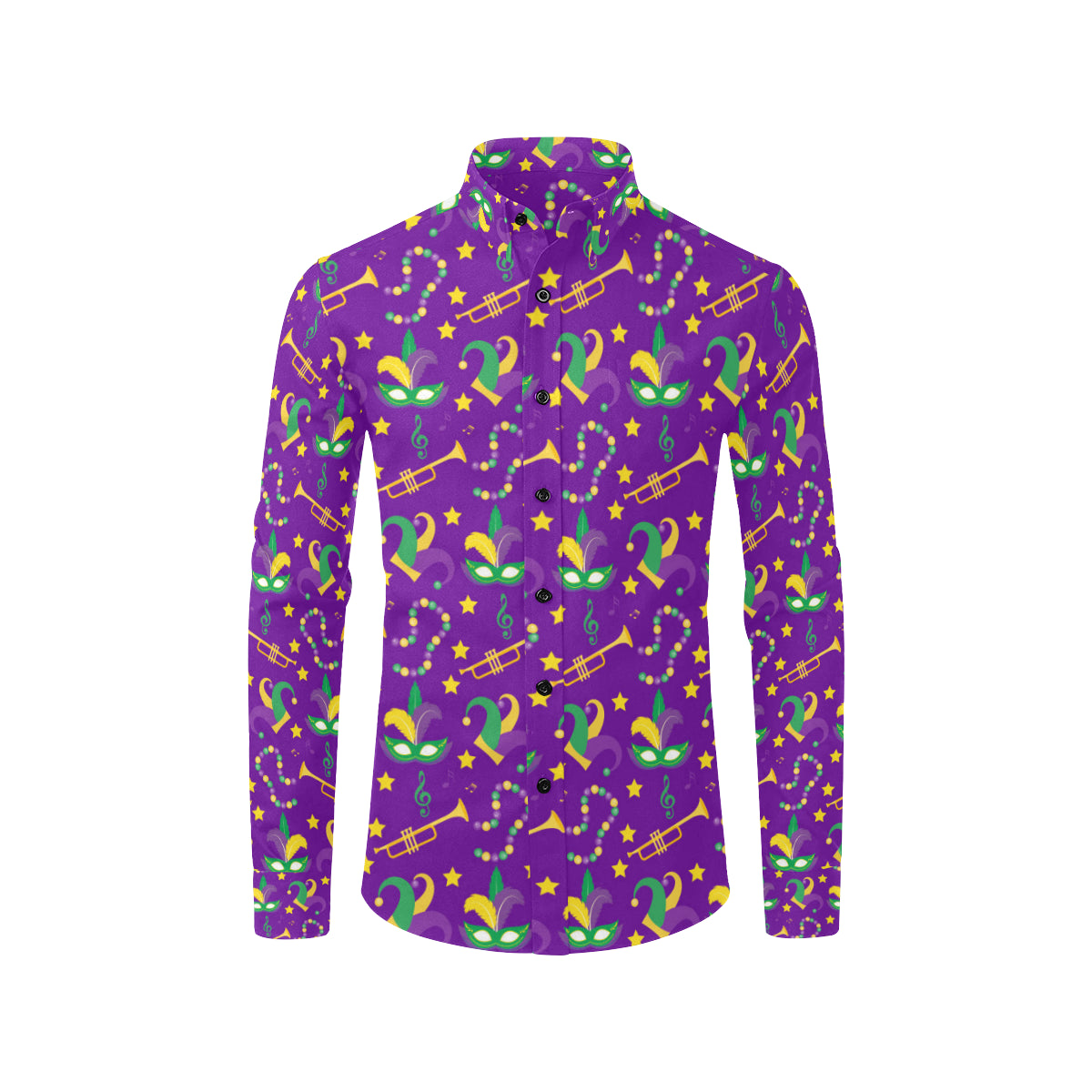 Mardi Gras Pattern Print Design 06 Men's Long Sleeve Shirt